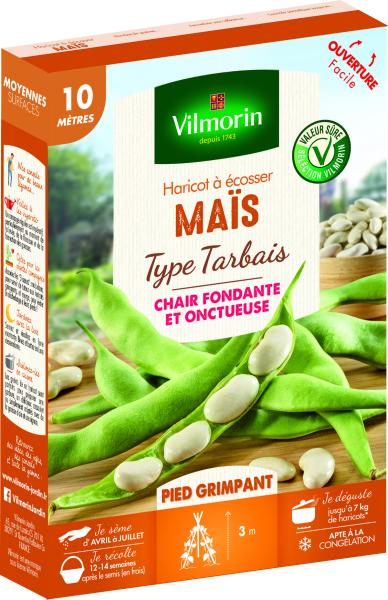 Légumes Secs - Haricot Grimpant à Ecosser Maïs (type Tarbais) - 10 m - face recto